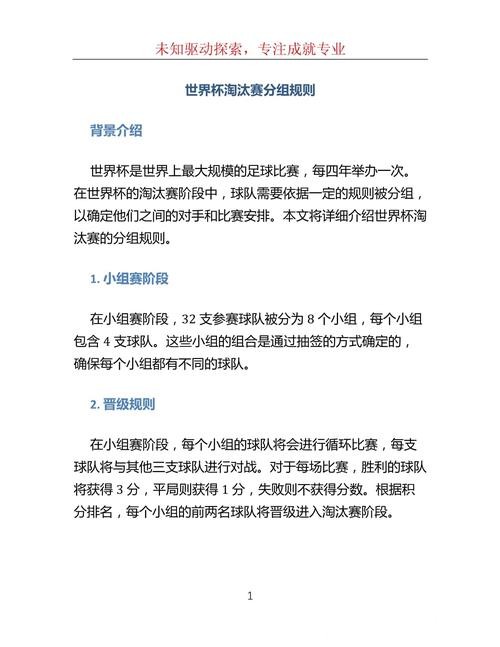 世界杯足球赛淘汰赛规则解析